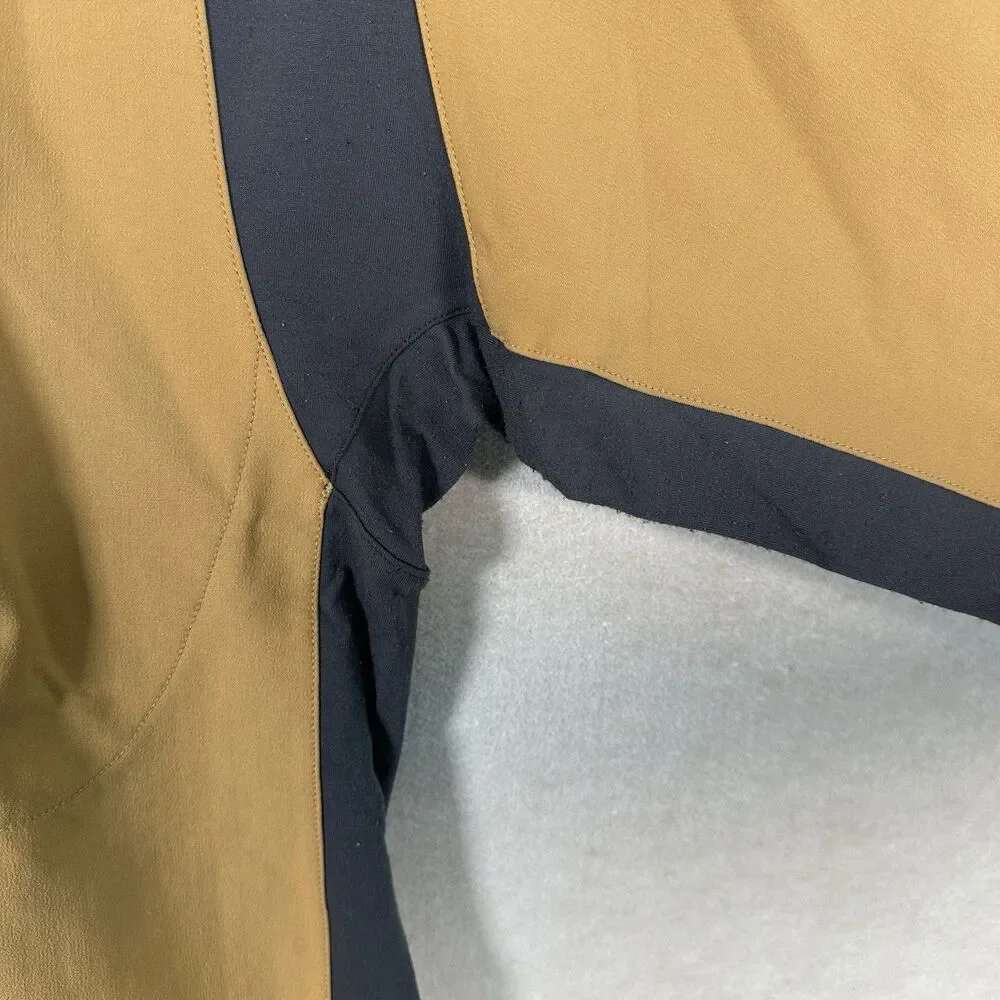 REI Full Zip Jacket Men’s Large Mustard Yellow Brown Grey Sweater Chest Pocket